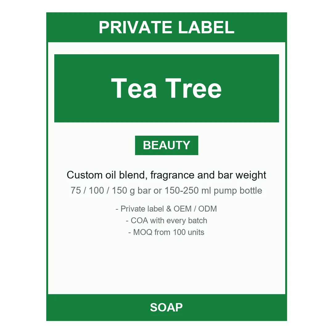 Tea Tree Soap Bar — label design detail