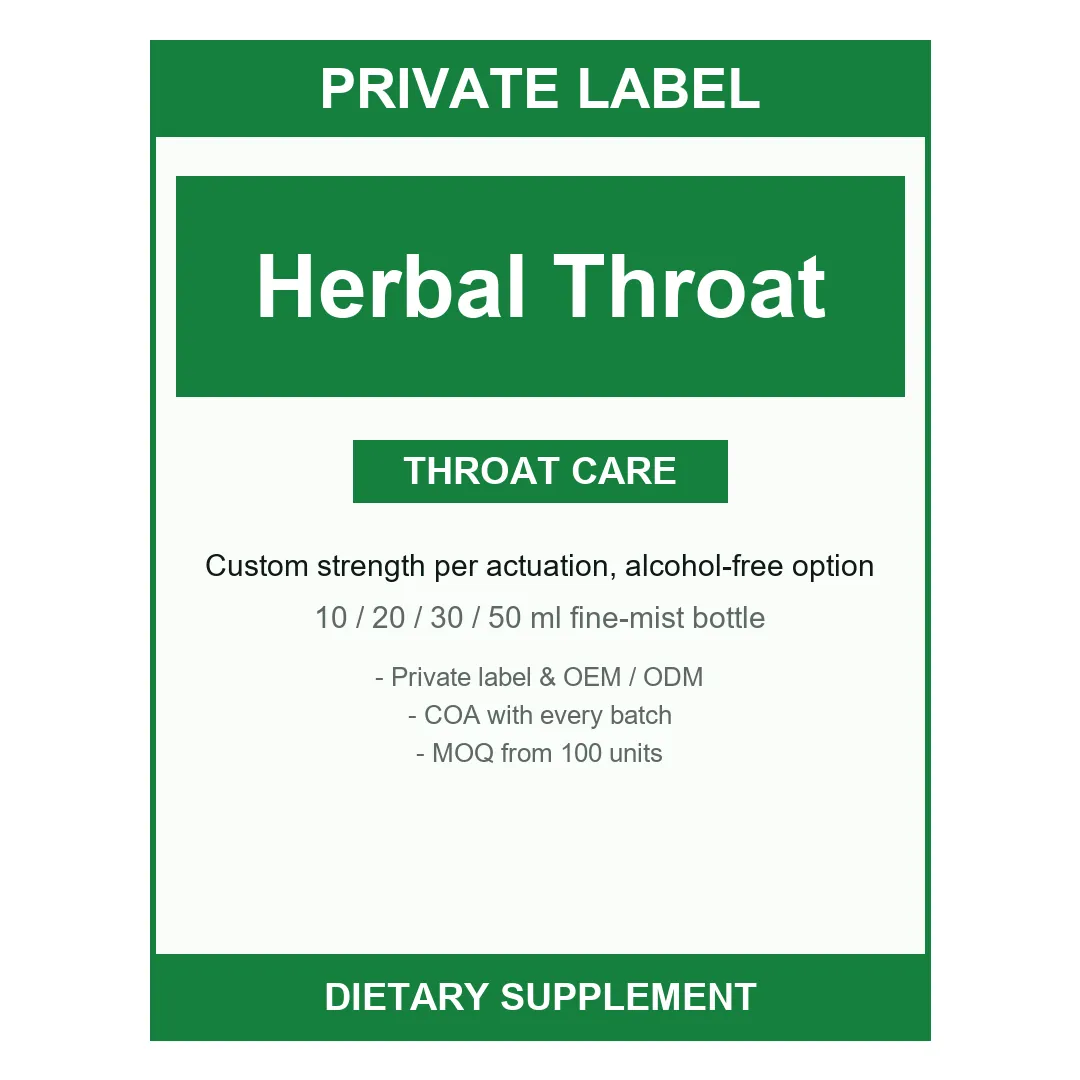 Herbal Throat Spray — label design detail