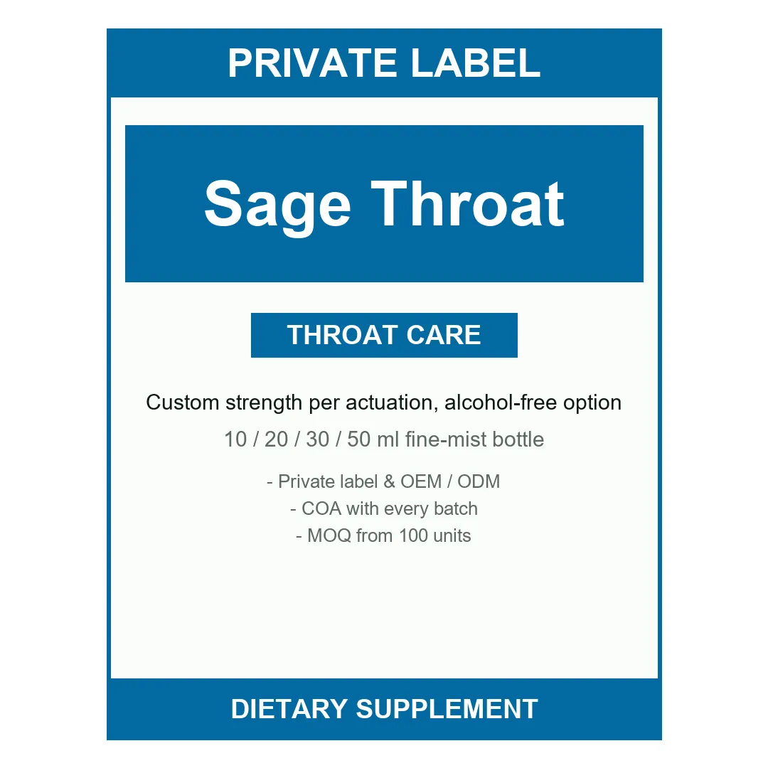 Sage Throat Spray — label design detail