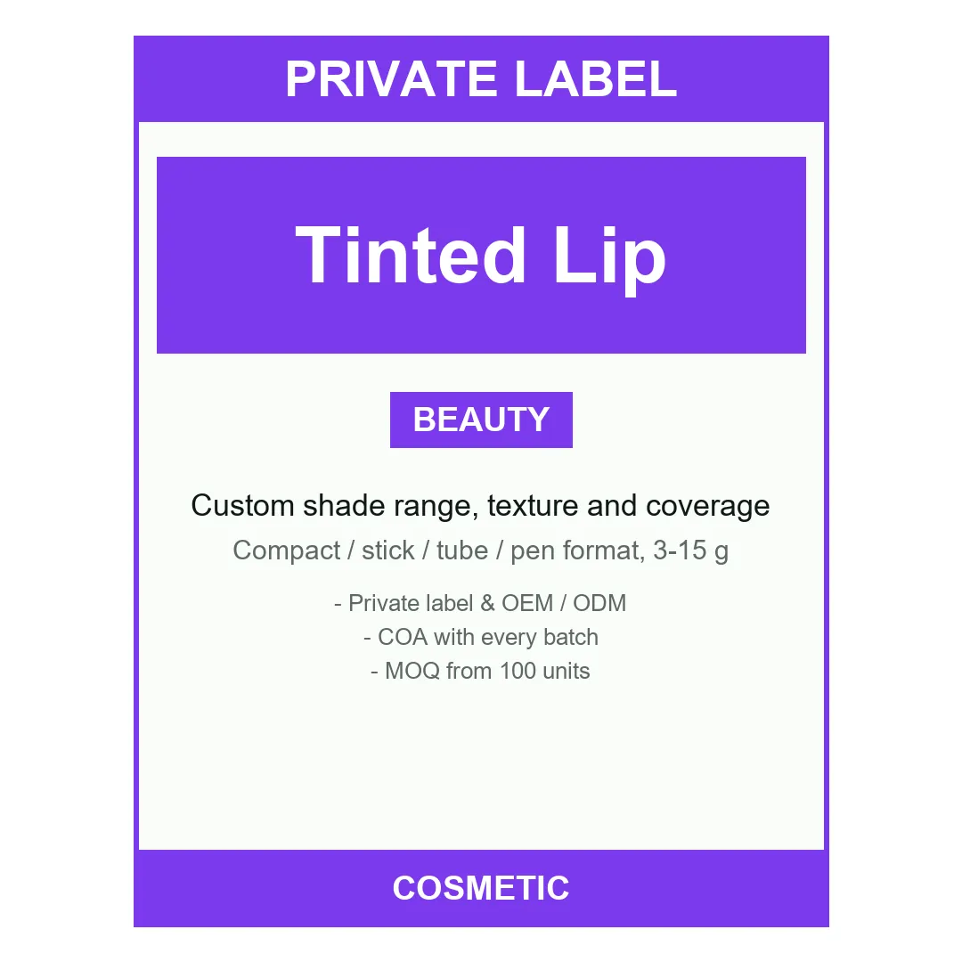 Tinted Lip Balm — label design detail