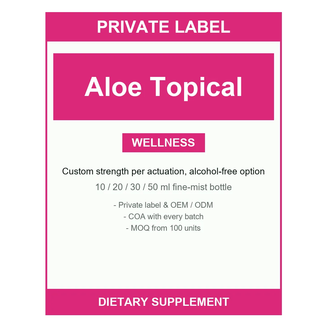 Aloe Topical Spray — label design detail