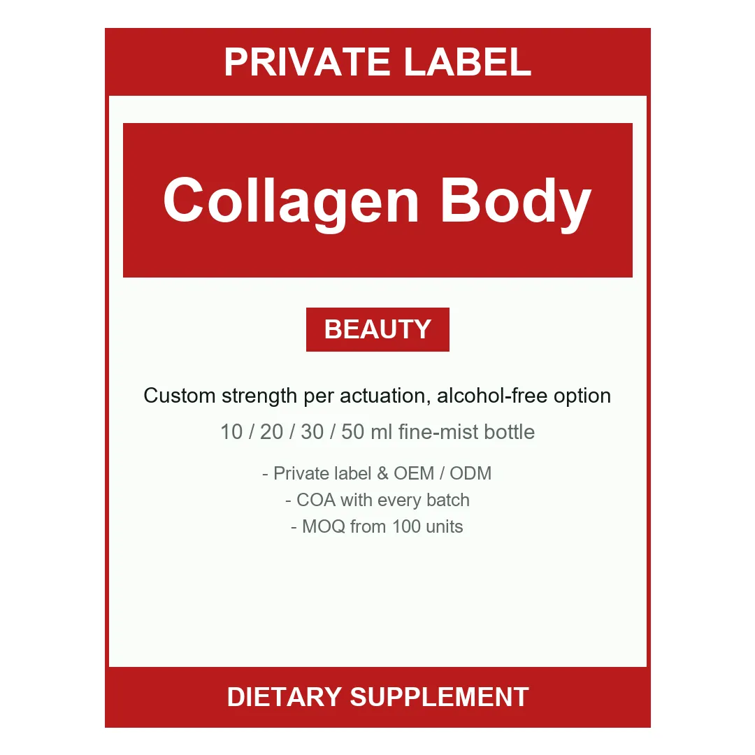 Collagen Body Spray — label design detail