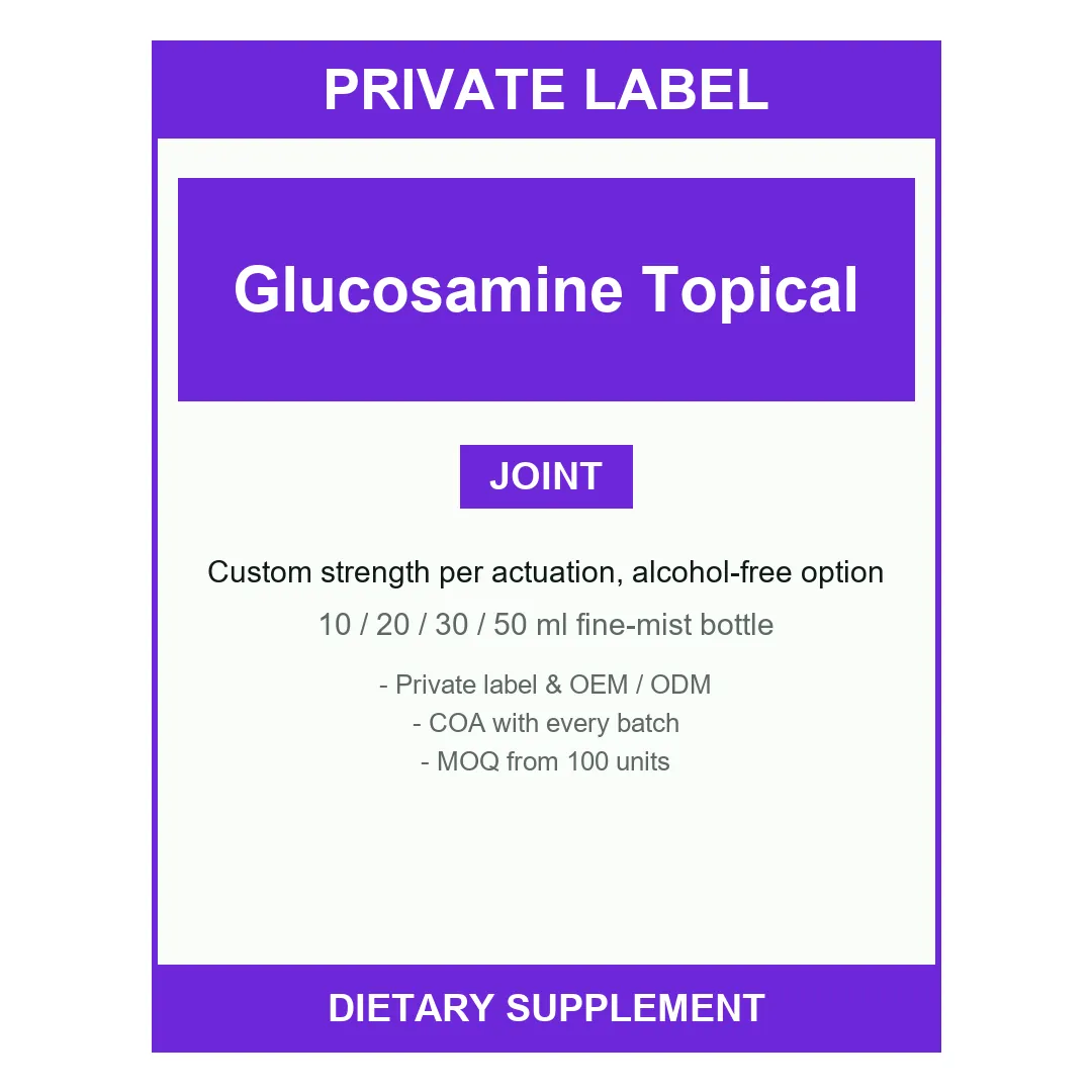 Glucosamine Topical Spray — label design detail