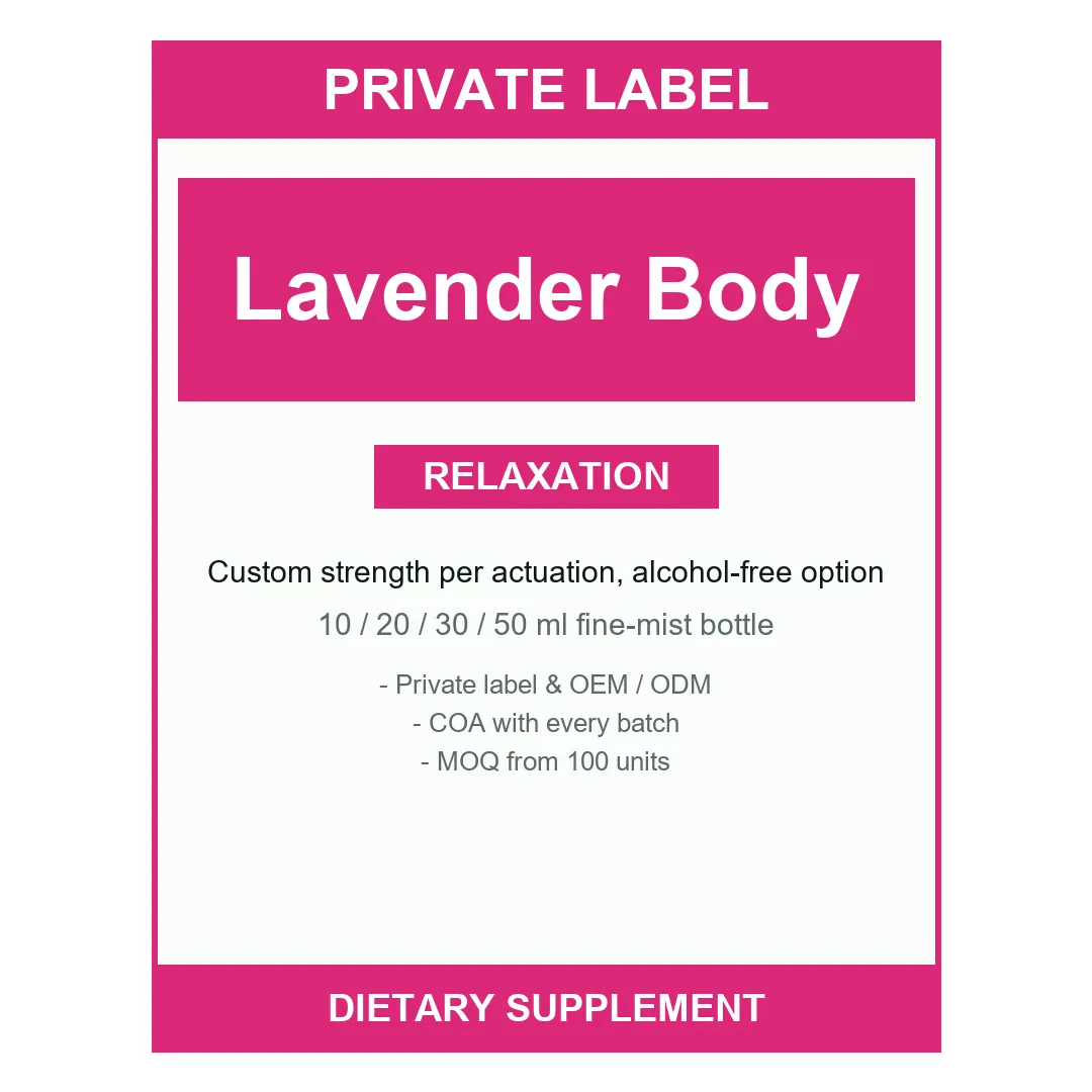 Lavender Body Spray — label design detail
