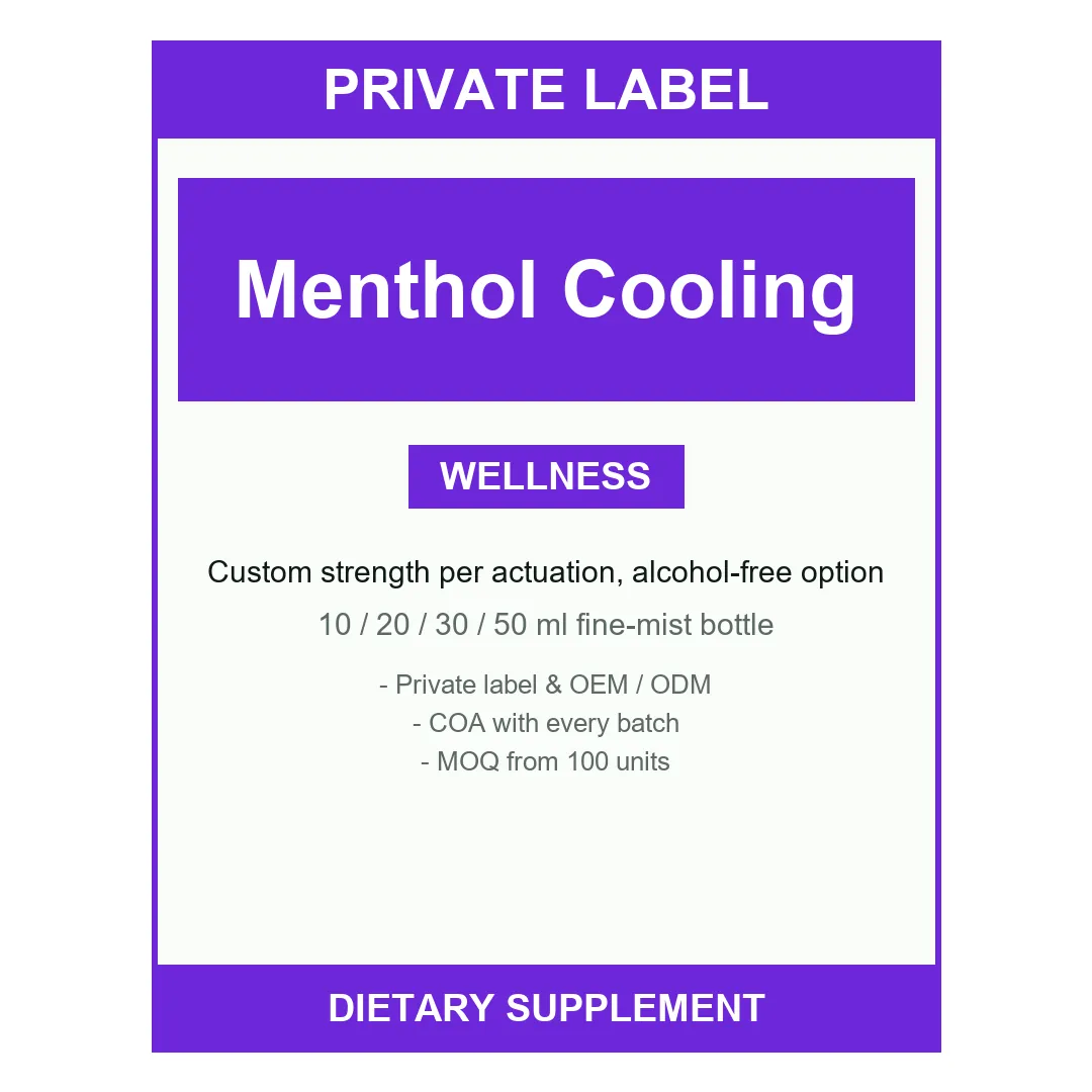Menthol Cooling Spray — label design detail