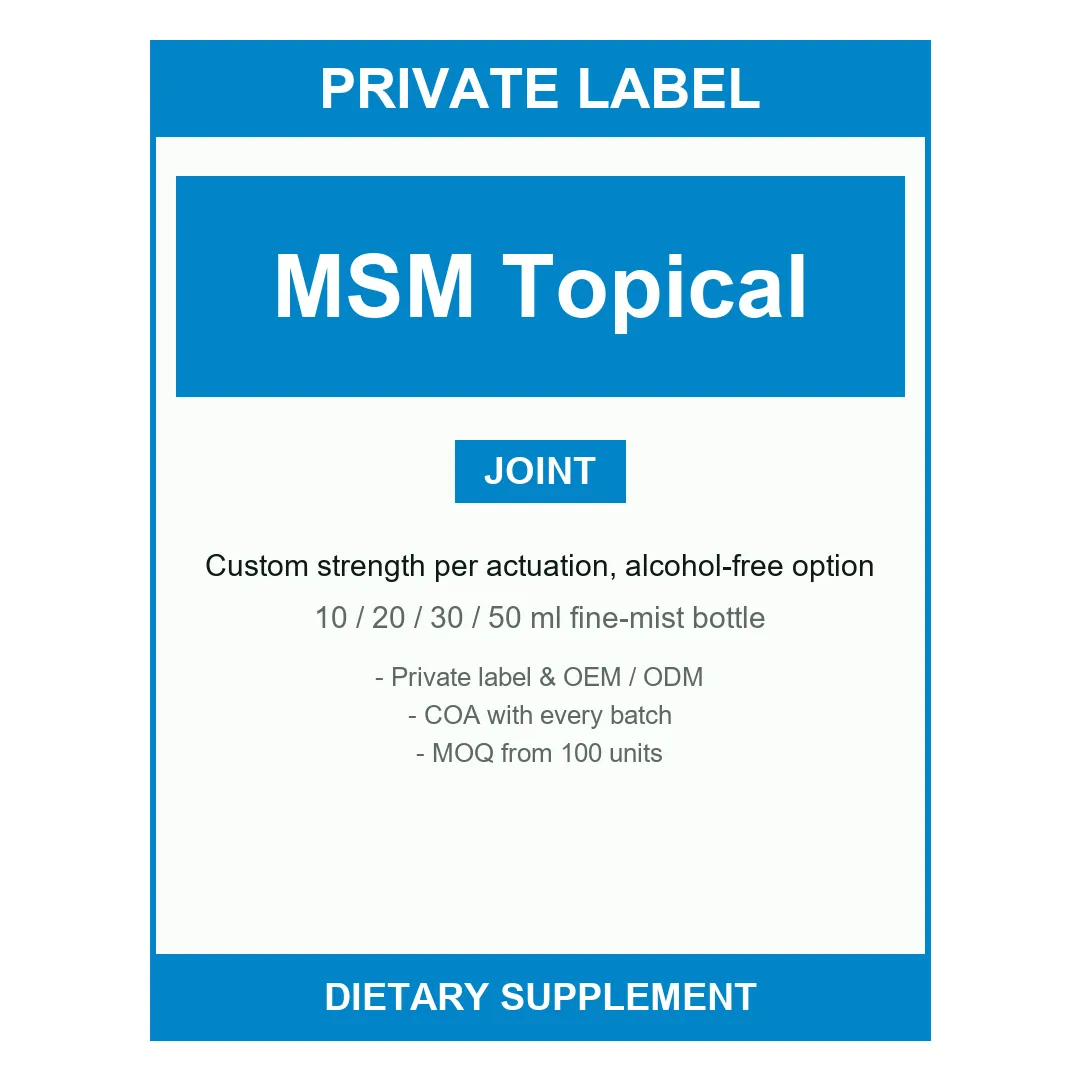 MSM Topical Spray — label design detail