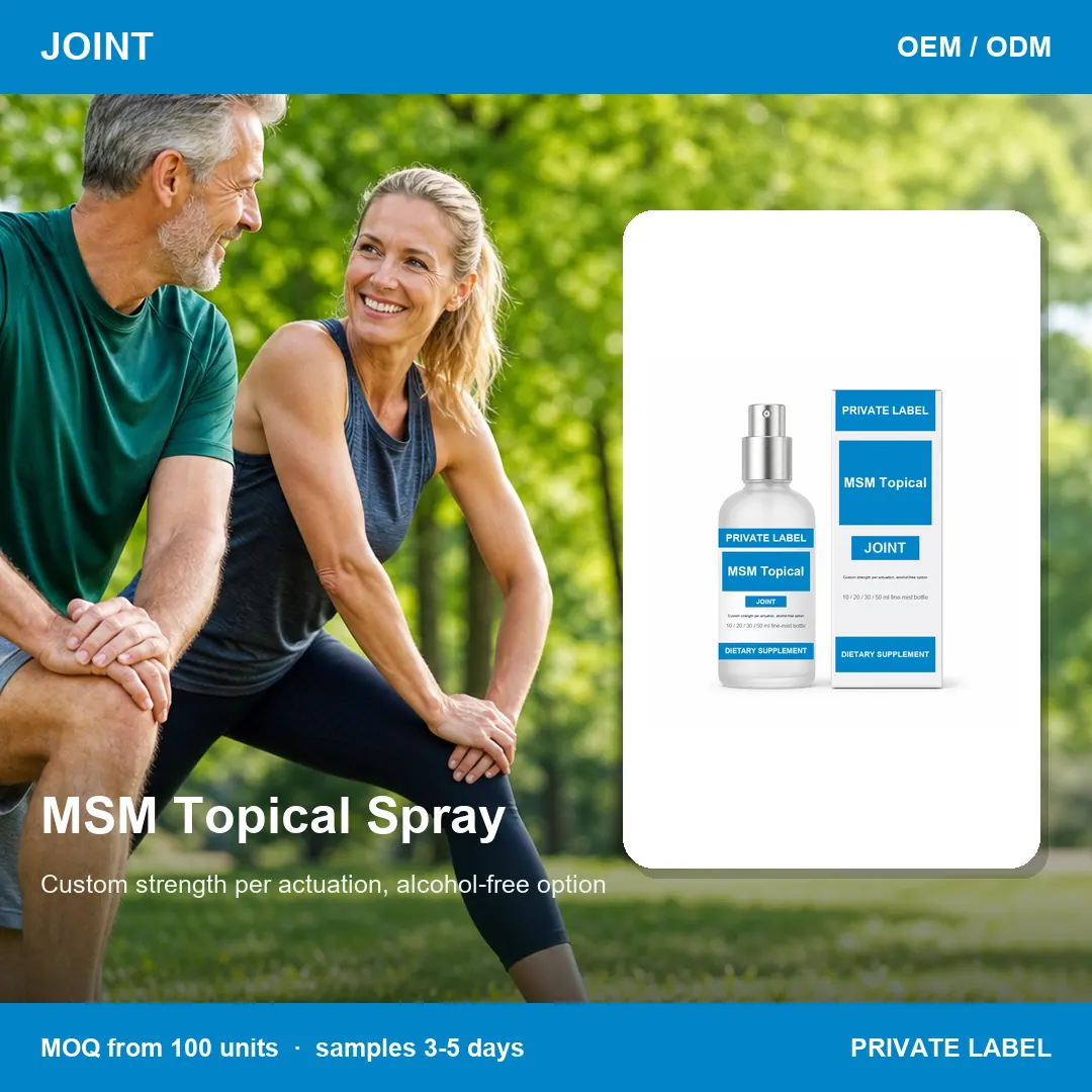 MSM Topical Spray — private-label supplement, lifestyle scene