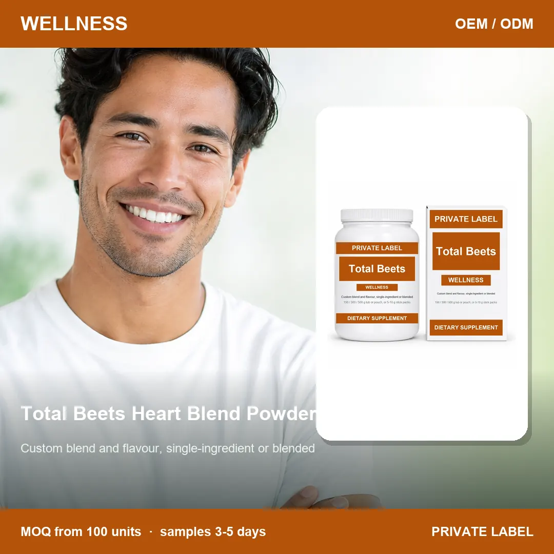 Total Beets Heart Blend Powder — private-label supplement, lifestyle scene