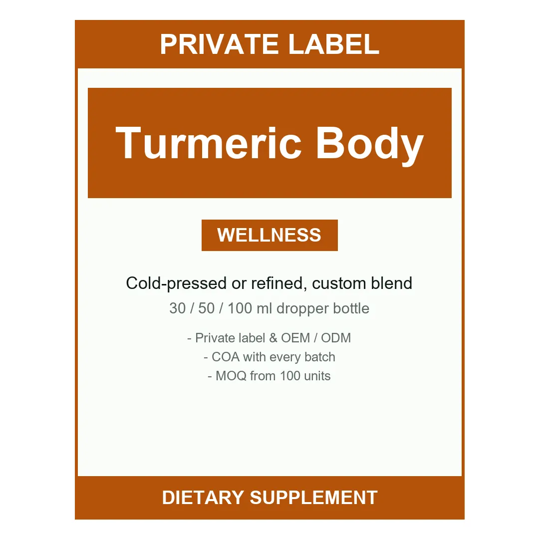 Turmeric Body Oil — label design detail