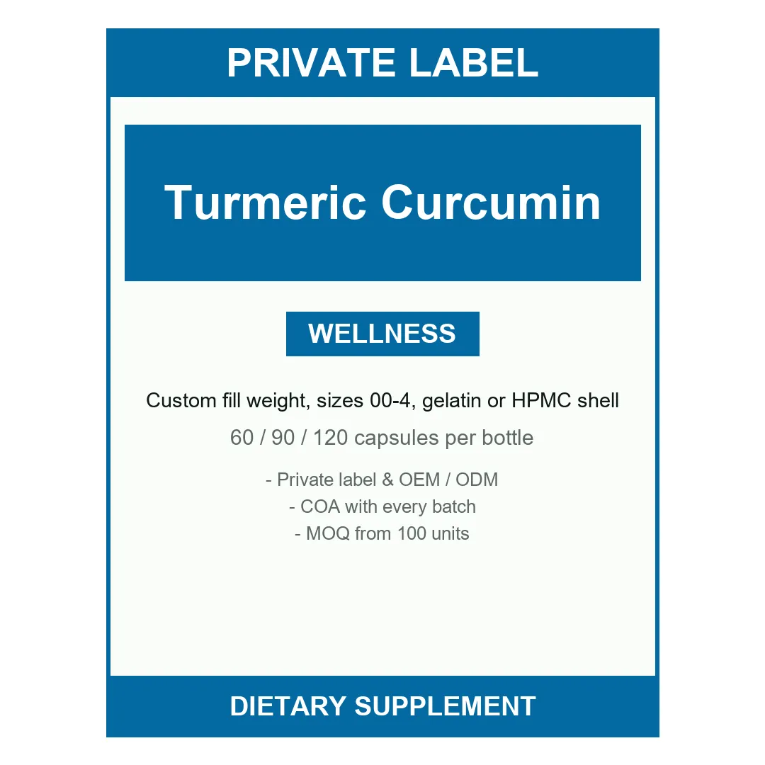 Turmeric Curcumin Capsules — label design detail