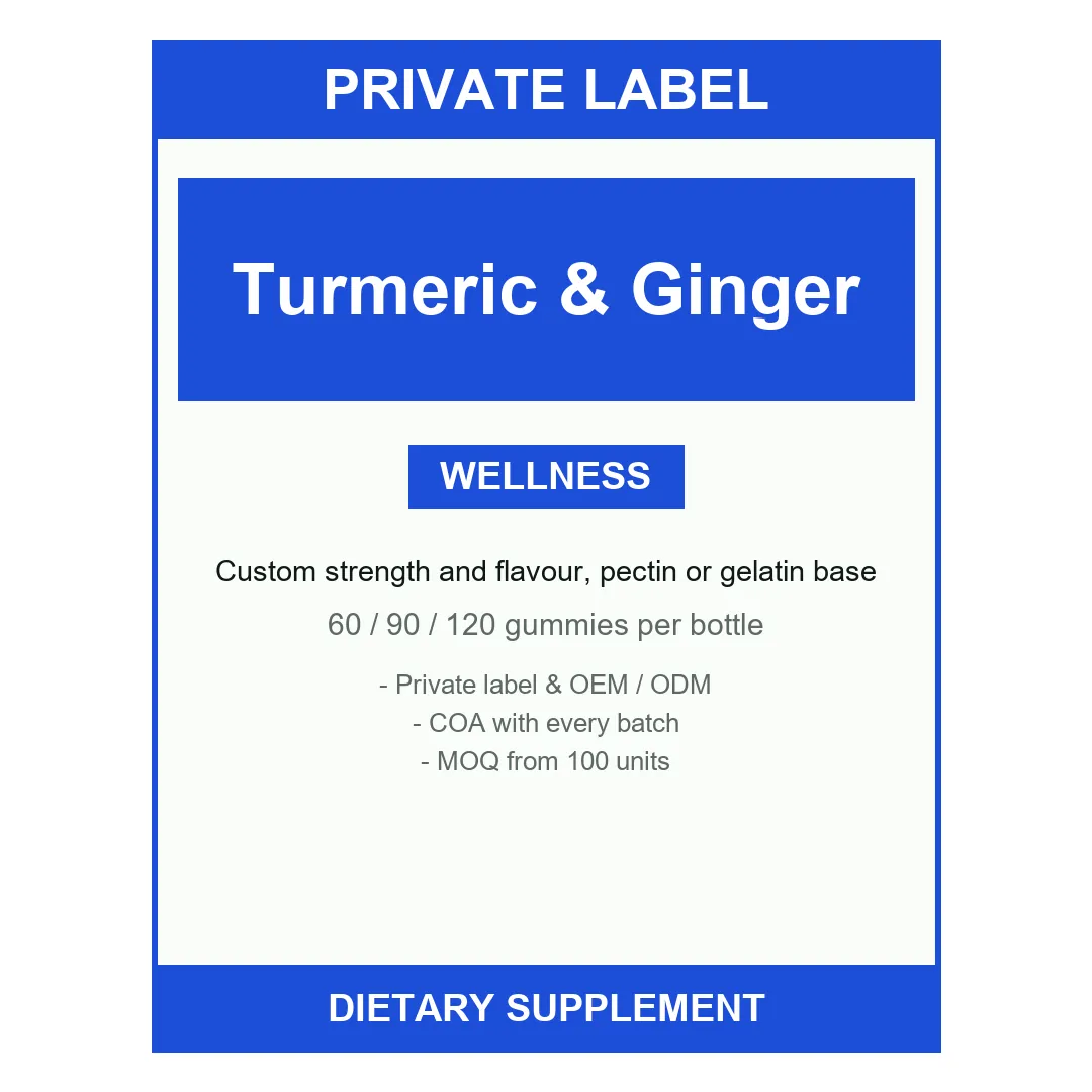 Turmeric & Ginger Gummies — label design detail