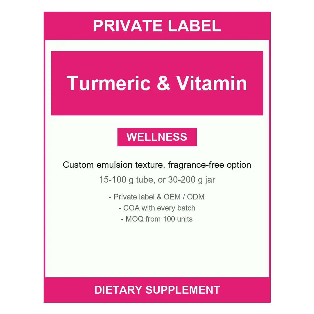 Turmeric & Vitamin C Face Cream — label design detail