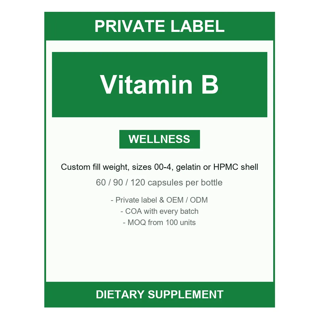 Vitamin B Complex Capsules — label design detail