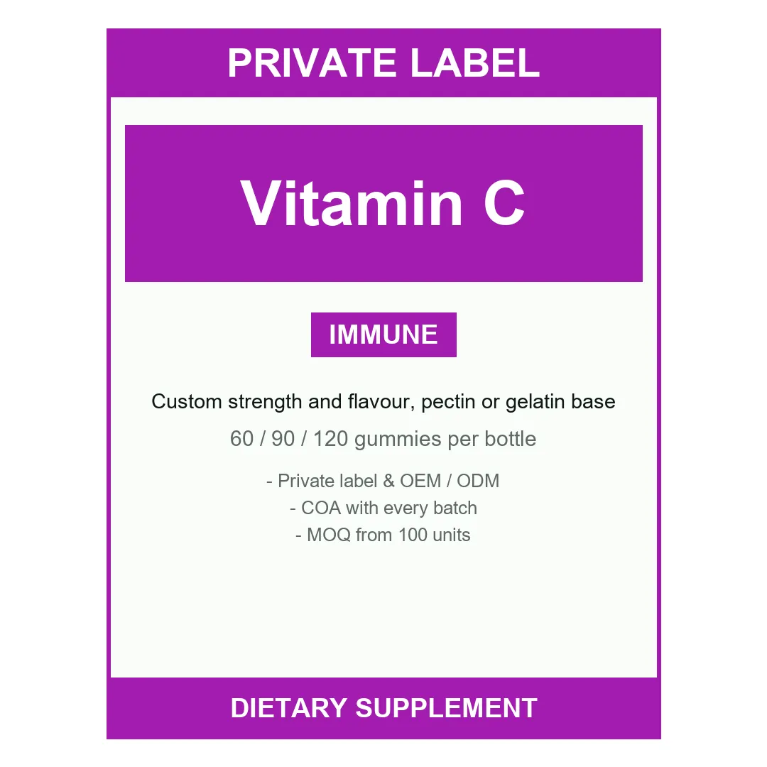 Vitamin C + Zinc Gummies — label design detail