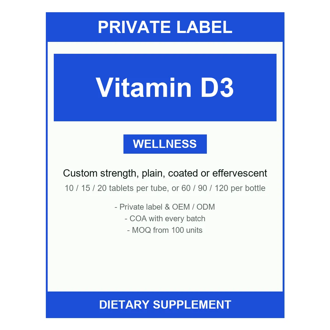 Vitamin D3 Tablets — label design detail