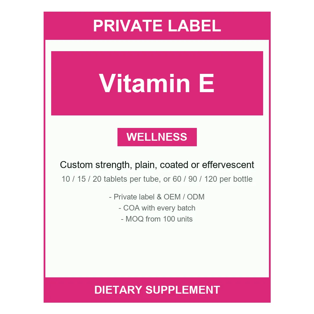 Vitamin E Tablets — label design detail