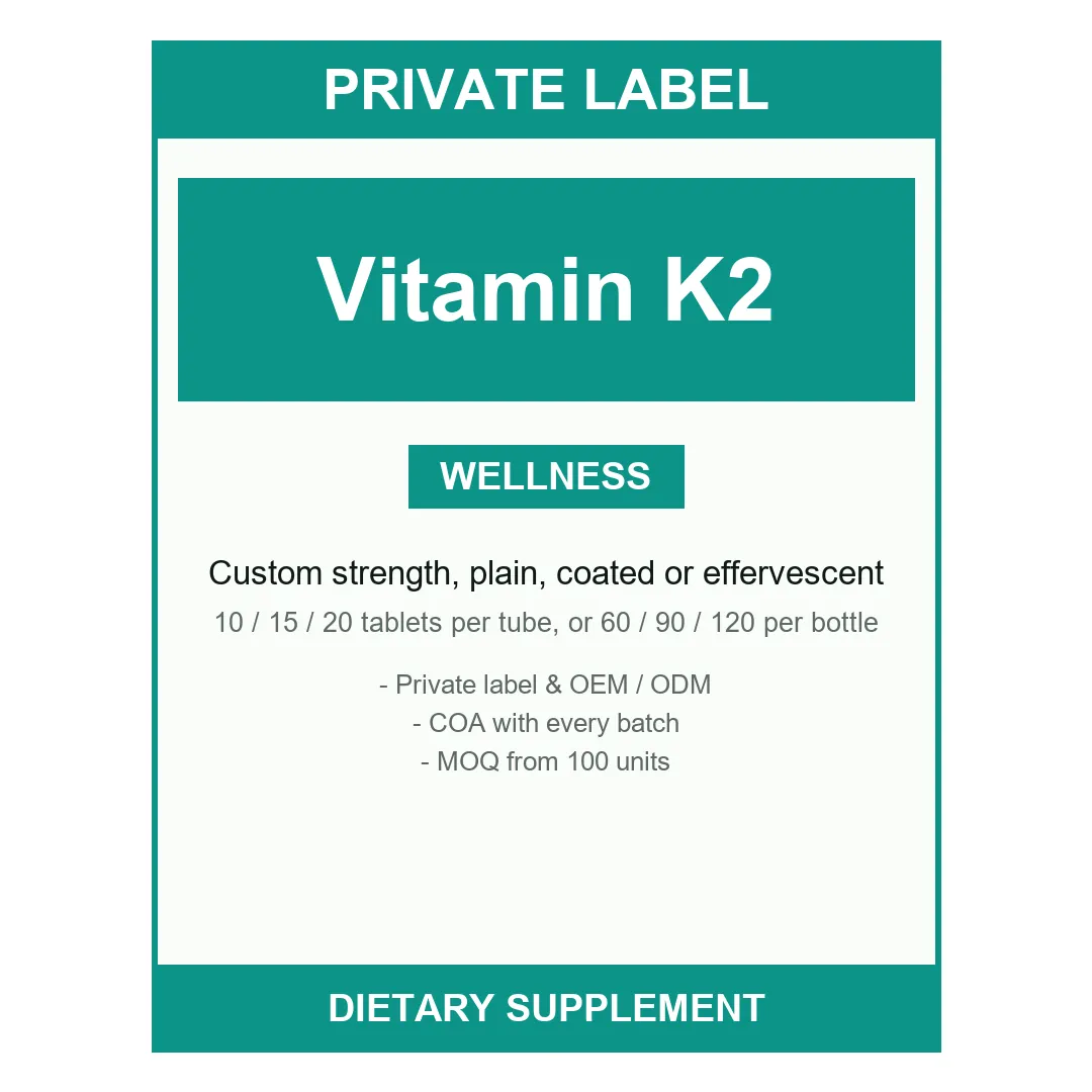 Vitamin K2 Tablets — label design detail