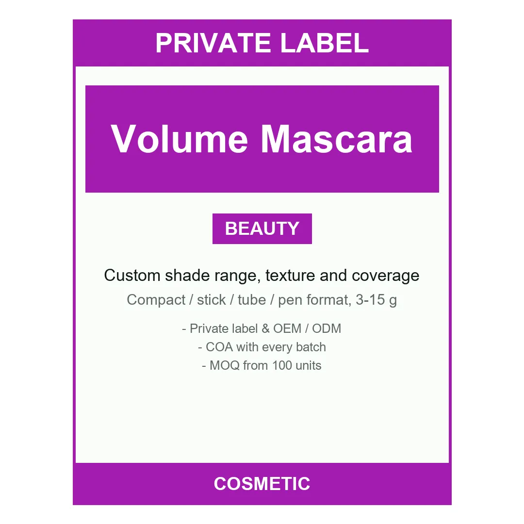 Volume Mascara — label design detail