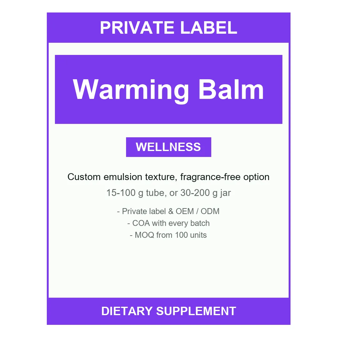 Warming Balm Cream — label design detail