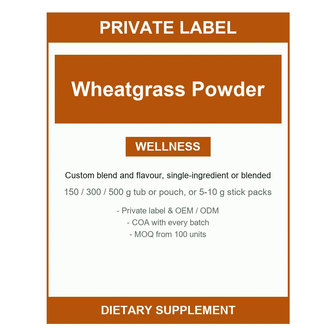 Wheatgrass Powder — label design detail