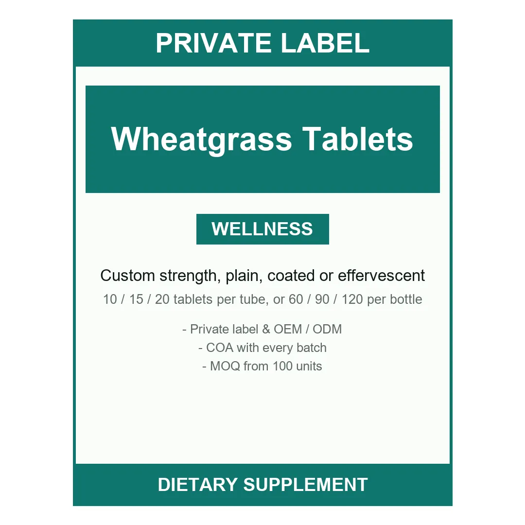 Wheatgrass Tablets — label design detail