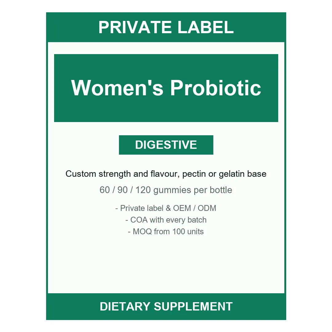 Women's Probiotic Pineapple Gummies — label design detail