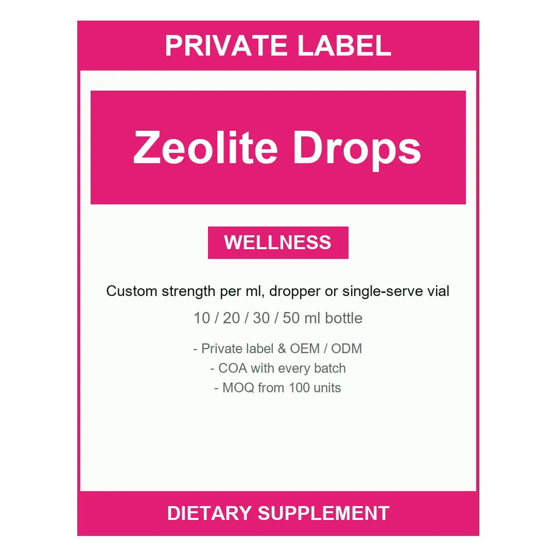 Zeolite Drops — label design detail
