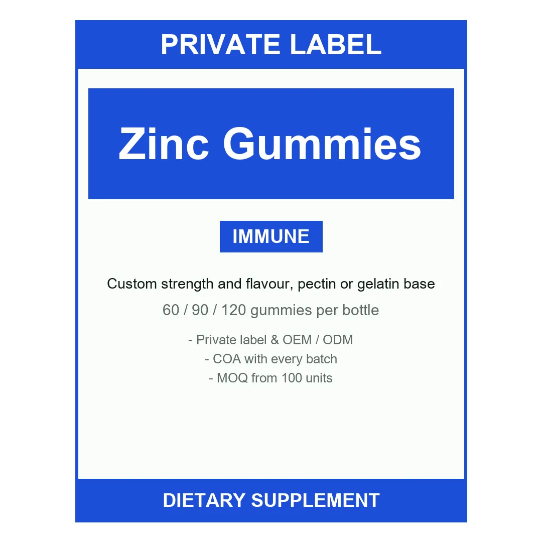 Zinc Gummies — label design detail