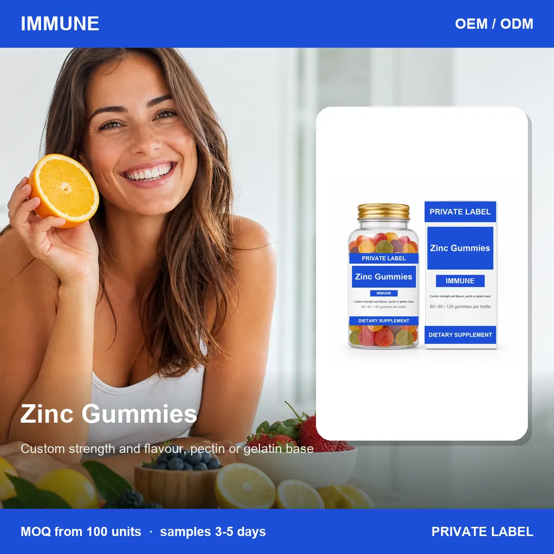 Zinc Gummies — private-label supplement, lifestyle scene