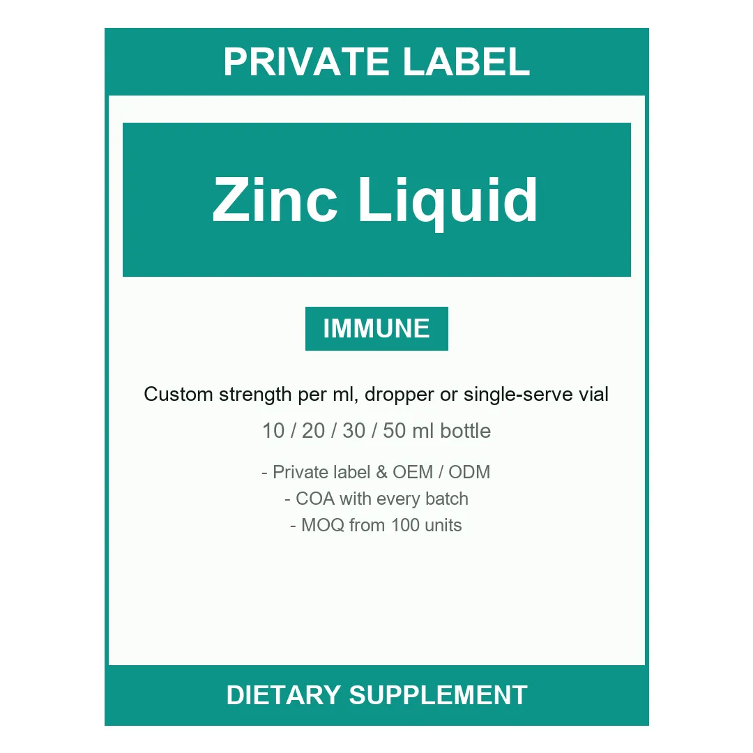 Zinc Liquid Drops — label design detail
