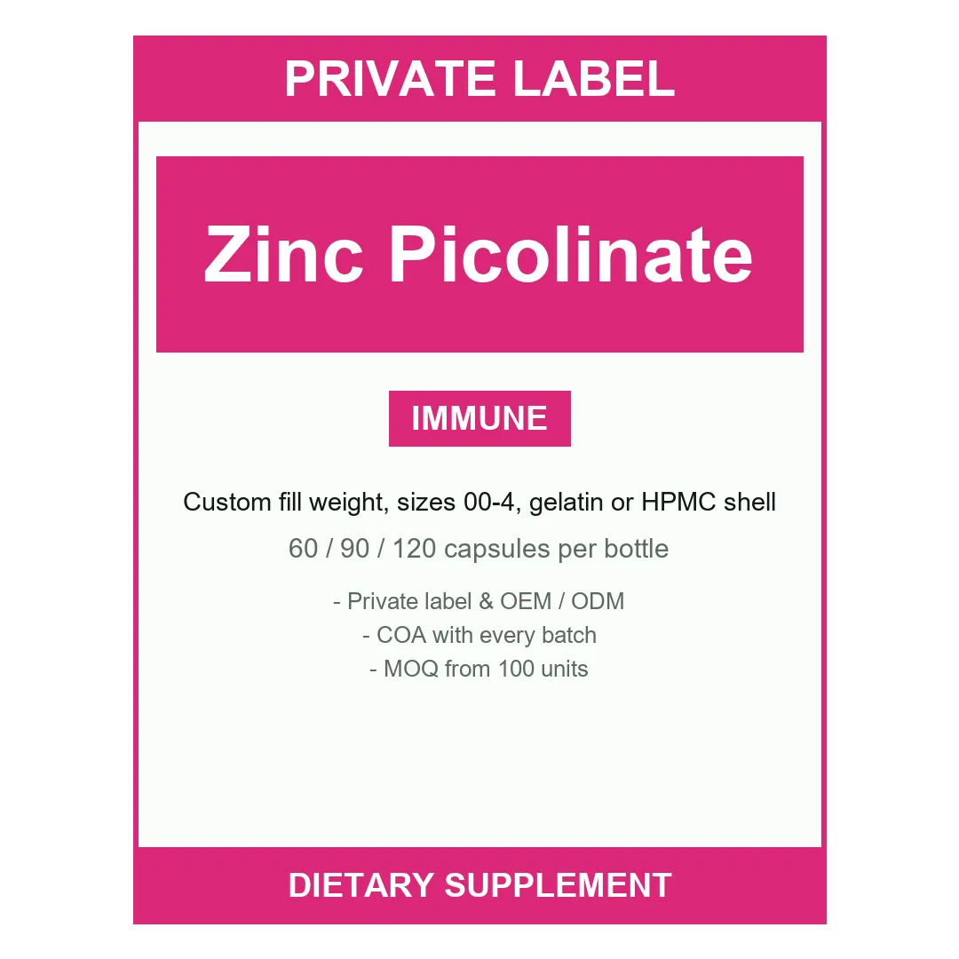 Zinc Picolinate Capsules — label design detail